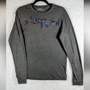 443-Diesel‎ Gray Long Sleeve Men's Shirt